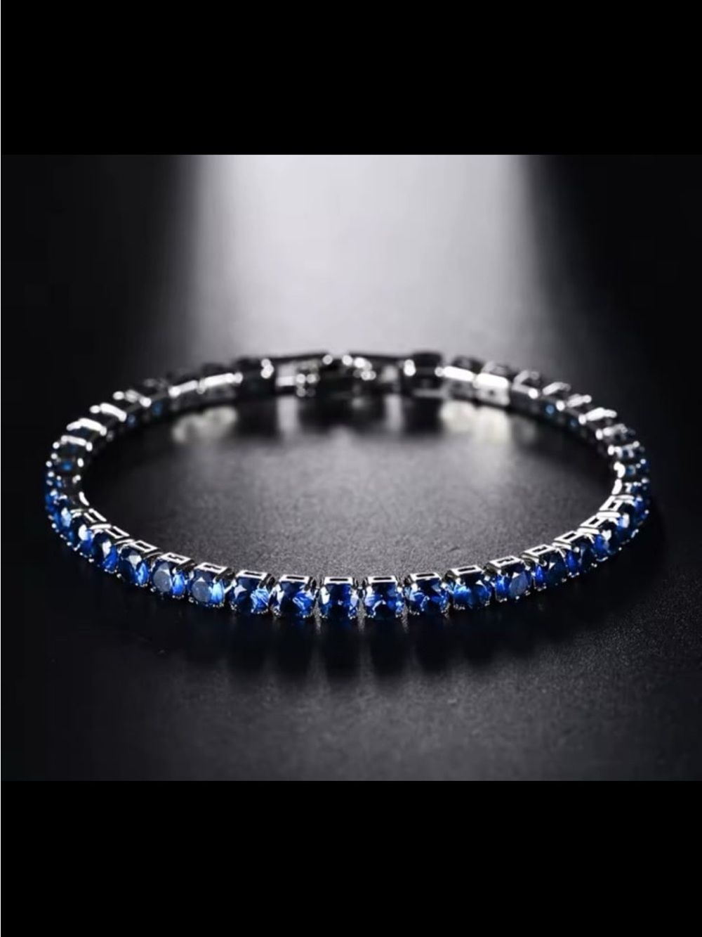 Gorgeous tennis royal blue bracelet with Swarovski elements TRRB1
